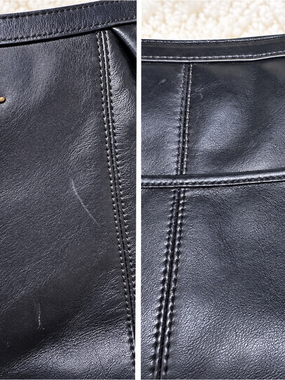 Coach Navy Blue Leather Shoulder Tote - Picture 6 of 7
